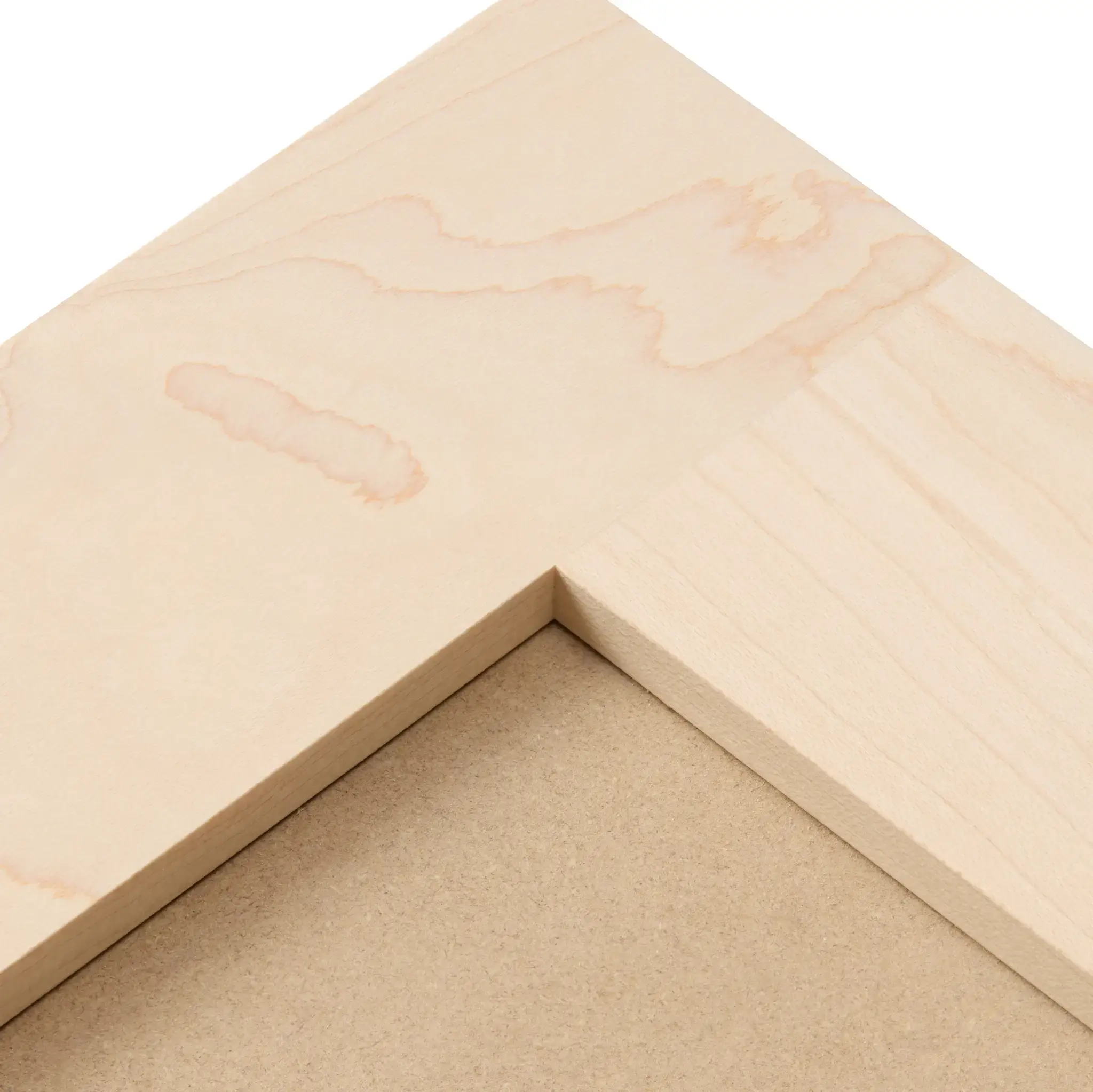 Square inner-edge profile at the corner of an unfinished door frame